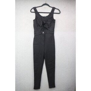 Haute Monde Black Stretchy Jumpsuit-Size Medium-Cut-Out